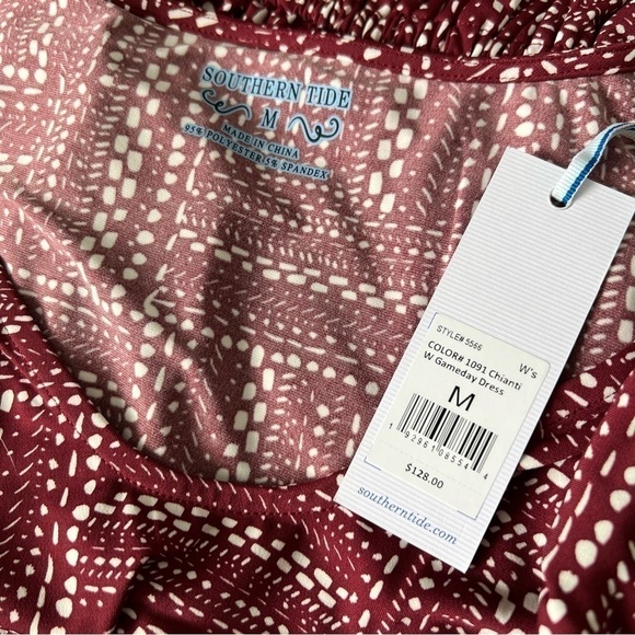 🆕 Chianti Abstract Gameday Cap-Sleeve Drop-Waist Dress - Picture 3 of 6